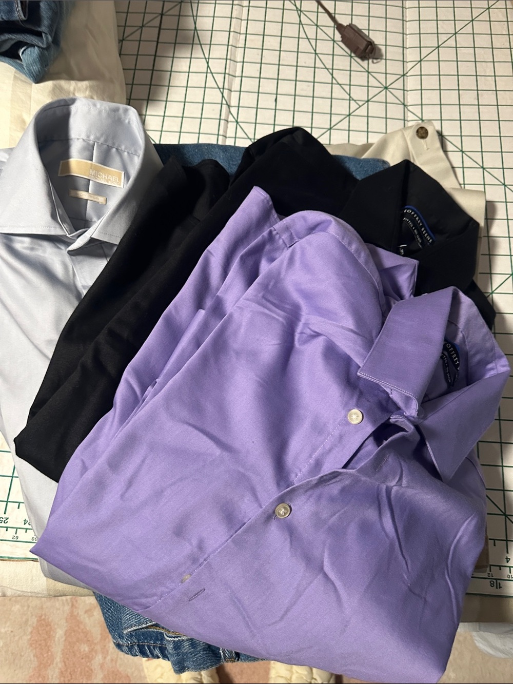 Geoffrey Beene Purple Dress Shirt - Long Sleeve Button Front